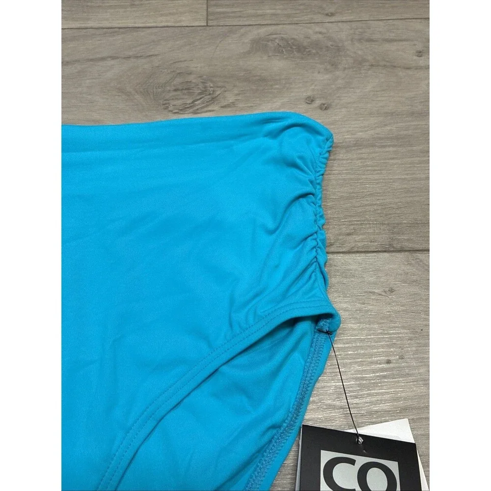 Coco Reef Swim Bottom Blue Ruched, Size S - Picture 6 of 9